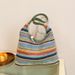 Women's Tote Bags Simple Straw Woven Handbag, Striped Color-blocking Fashionable Large-capacity Single-shoulder Hand-held Tote Bag_viptrois.com