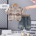2025 Children's Summer English Piercing T-shirt Fashion Personality Cowboy Casual New Two Piece Set_viptrois.com