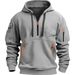 Pure 2025 Cross-Border Plus Size Men's Casual Sports Multi-Zip Arm Zipper Versatile Sweatshirt Pullover Hoodie_viptrois.com