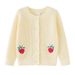 2025 Children's Clothing Strawberry Embroidery Girls Jacket Spring And Autumn Round Neck Small And Medium Children's Sweater Baby Cardigan_viptrois.com
