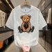 Men's Clothing Men's Popular Seersucker Fabric Printed T Shirt Crocodile Print Pattern Pullover_viptrois.com