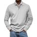 Classic Men's Long Sleeve Button-Down Shirt - Breathable Polyester, Slim Fit, Versatile Solid Colors For Casual & Office Wear_viptrois.com