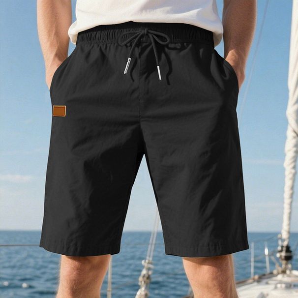 Men's Beach Pants Summer Boys Casual Light Luxury Five Point Pants Cross Border Drawstring Large Size Shorts_viptrois.com