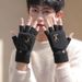 Sports Gloves Skiing Cycling Motorcycle Hiking Warm Gloves Gloves for men warm winter fingers open fingers autumn and winter knitted wool flap_viptrois.com