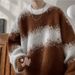 1 Men's Winter American Style Color Block Lazy Pullover Knitwear Loose Fit Student Trendy Brand Inner Layer Sweater Jacket_viptrois.com