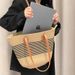 Women's Shoulder Bags Summer Striped Single-shoulder Commuting Straw Woven Bag, Large-capacity Casual And Fashionable Women's Beach Tote Bag_viptrois.com