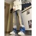 Men's Clothing High Street Gradient Wide Leg Jeans Washed Loose Straight High End Casual Contrast Trousers_viptrois.com