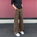 Casual Slanted Cut Jeans For Men, Autumn Trendy High Street Loose Straight Wide-leg Cleanfit Casual Pants_viptrois.com