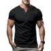 Men's New Summer Short-sleeved T-shirt Slim Casual V-neck Short-sleeved Tops_viptrois.com
