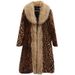 Men's Clothing Women's Leopard Print Winter Thickened Warm Mink Fur Coat Long Fur Coat Raccoon Fur Large Fur Collar Windbreaker_viptrois.com