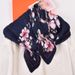 Women's Wrinkled 90 Large Square Head Summer New Elegant Peach Blossom Pattern Printed Silk Scarf_viptrois.com