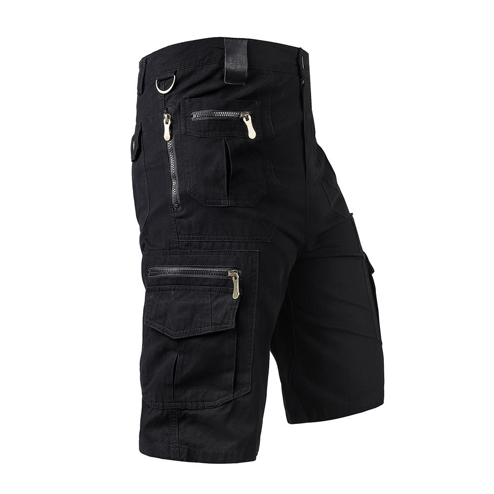 Men's Clothing Cropped Trousers Men's Loose Straight Summer Large Size Trendy Casual Mid Length Trousers With Multiple Pockets Pure Cotton Work Shorts_viptrois.com
