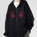 Pure European And American New Dark Skull Skeleton Men's Hoodie Gothic Couple Harajuku Large Size Zipper Sweatshirt Men_viptrois.com