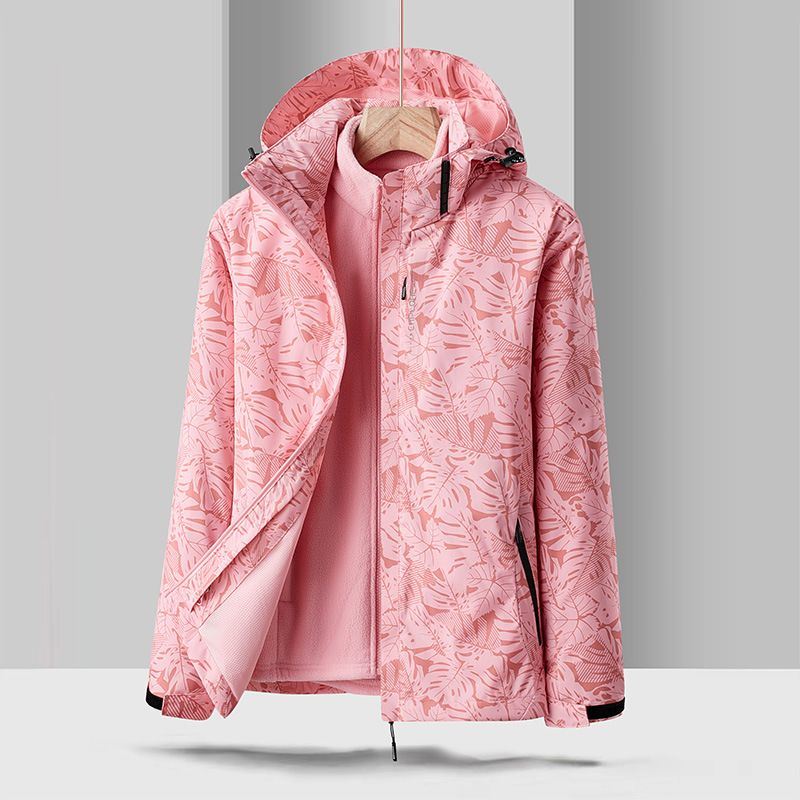 Unisex 3-in-1 Detachable Waterproof Windproof Jacket For Hiking Skiing Outdoor Activities - Fleece Lined Camouflage Winter Spring Fall Coat_viptrois.com