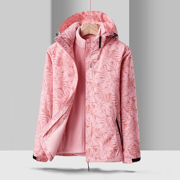 Unisex 3-in-1 Detachable Waterproof Windproof Jacket For Hiking Skiing Outdoor Activities - Fleece Lined Camouflage Winter Spring Fall Coat_viptrois.com