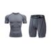 Men's Clothing new men's sports short sleeved shorts fitness tight compression yoga quick drying breathable suit_viptrois.com