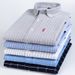 Men's 100% Cotton Oxford Shirt - Wrinkle-Resistant Slim Fit Long Sleeve Shirt With Classic Stripes & Checks For Business Casual Wear_viptrois.com