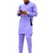 2025 New Ethnic Style Men's Shirt And Pants Two-Piece Set For Muslim Wedding Groomsmen_viptrois.com