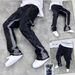 High Street Trendy Brand Ink-Splattered Flared Jean For Men American Vibe Style Looe Straight Caual Floor-Length_viptrois.com