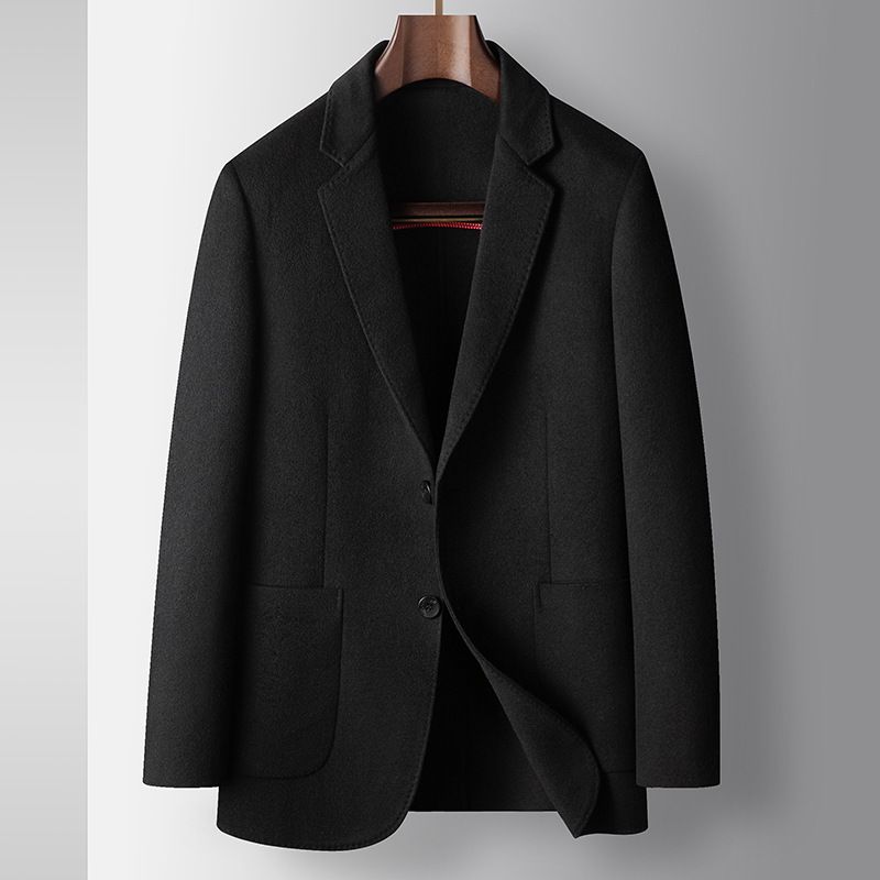 Men's Clothing wool light luxury business single middle aged and young people solid color double sided wool suit jacket_viptrois.com