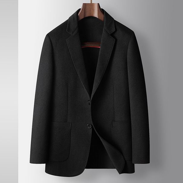 Men's Clothing wool light luxury business single middle aged and young people solid color double sided wool suit jacket_viptrois.com