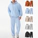 Men's Hooded Sweatshirt & Jogger Set - Embroidered Logo Pullover With Matching Pants, Polyester Fleece For Casual & Streetwear_viptrois.com