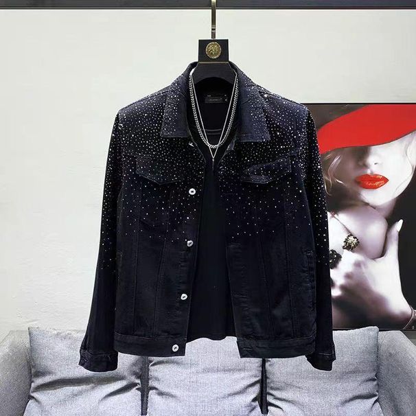 Men's Clothing High End Jacket Men's Spring And Autumn New Hot Diamond Lapel Jacket Men's Fashion Brand Tops_viptrois.com