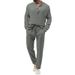 Men's Clothing Foreign Trade Hot Sale 2025 Spring And Autumn Men's Solid Color Casual T Shirt Long Sleeved Shirt Trousers Suit_viptrois.com