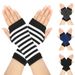 Unisex Striped open-finger wrist cuff for men and women thin knitted children's writing short solid color DIY gloves_viptrois.com