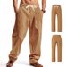 Men's Clothing American New Linen Men's Casual Pants Summer Thin Style Simple High Street Wide Leg Overalls Men's Style_viptrois.com