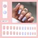 False Nails Simple Elegant Blue And White Love Nail Scrub Texture Nail Square Wear Nail_viptrois.com