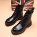 Martin Boots Men's Low-top Retro Style Leather Thick-soled Heightening Locomotive Tooling Short Boots_viptrois.com