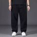 Large Jeans For Men In Autumn Added Fat, Plus Size Men's With Loose Straight Fat Guy, Wide Legs, Elastic Waist, Long_viptrois.com