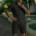 Men's Short Sleeve Shirt & Shorts Set - Lightweight Summer Beach Outfit For Casual & Vacation Wear (White, Black, Sky Blue, Pink)_viptrois.com