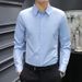Men's Slim Fit Long Sleeve Dress Shirt - Business Casual Formal Wear, Wrinkle-Free & Breathable, Grey & White (Spring/Summer Collection)_viptrois.com