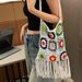 Women's Shoulder Bags Hand-crafted Crochet Hollowed-out Woven Handbag With Contrasting Colors, Bohemian Chic Chic Crochet Knitted Bag For Women_viptrois.com