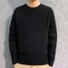 Men's Chunky Knit Cable Sweater - Oversized Winter Pullover With Soft Polyester Blend, Loose Fit Style_viptrois.com