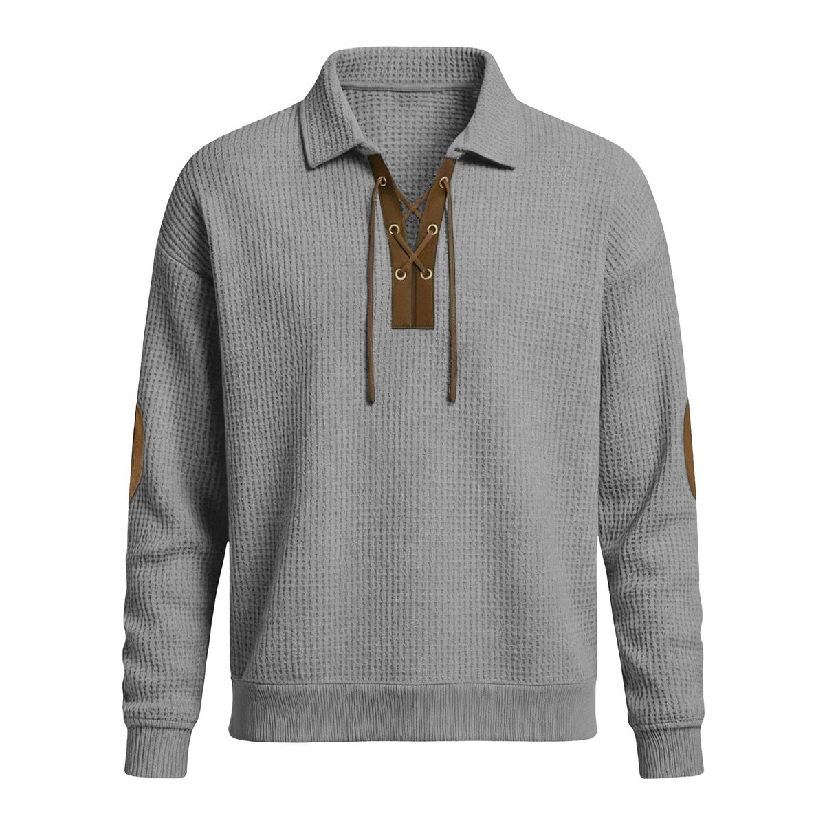 Cross-Border Heavyweight Hot-Selling Long-Sleeve Solid Color Sweatshirt For Men Fashion Loose Turn-Down Collar_viptrois.com