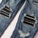 Men's Clothing High street fashion jeans brand men's ripped patch beggar jeans_viptrois.com