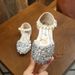 Children's Leather Shoes Girls Performance Shoes Silver Princess Shoes Spring Shiny Girls Shoes Girls Crystal Sequin Shoes_viptrois.com
