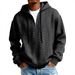 Cross-Border European And American New Heavyweight Trend Jacquard Long Sleeve Hooded Sweatshirt Solid Color Loose Fit_viptrois.com