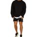 Men's Hooded Sweatshirt & Shorts Set - Soft Cotton Fleece Workout Jogger Outfit For Gym Running Training (Black/Grey/White Grey, M-XXL)_viptrois.com