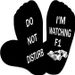 DO NOT DISTURB I'M WATCHING F1 mid tube cotton socks non slip dotted floor_viptrois.com