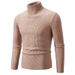 Minimalist High-Neck Sweater – Slim Fit Knit Top For Layering & Standalone Wear_viptrois.com