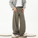 Monochrome Man- Vintage Textured Pure Cotton Oversized Scimitar Autumn New Straight Loose Split Design Trendy Brand Casual Long Pants_viptrois.com