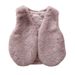 kid's clothing Girls' short fur vest imitation Rex rabbit fur thickened fur coat vest vest_viptrois.com