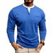 Men’s Layered V-Neck Long Sleeve Tee – Double-Layer Contrast Stitch Thermal Shirt (Grey/Black/Burgundy/Army Green/Blue, S-XXXL)_viptrois.com