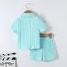 Mother & Kids Children's Clothing Children's Suits Boys' New Short Sleeved Front Button Shirt Elastic Shorts Two Piece Suit Cross Border Supply_viptrois.com
