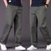 Men's Clothing Casual Loose Straight Pants Multi Pocket Large Size Thin Spring And Summer Solid Color Overalls_viptrois.com