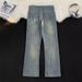 Unisex Autumn Trendy High Street Casual Versatile Straight Leg Long Pants American Cat Whisker Distressed Washed Jeans_viptrois.com